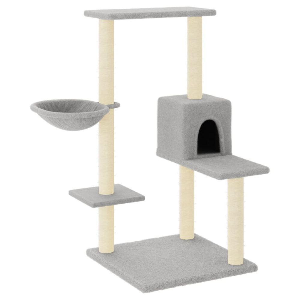 Arbre à chat avec griffoirs en sisal gris clair 95 cm