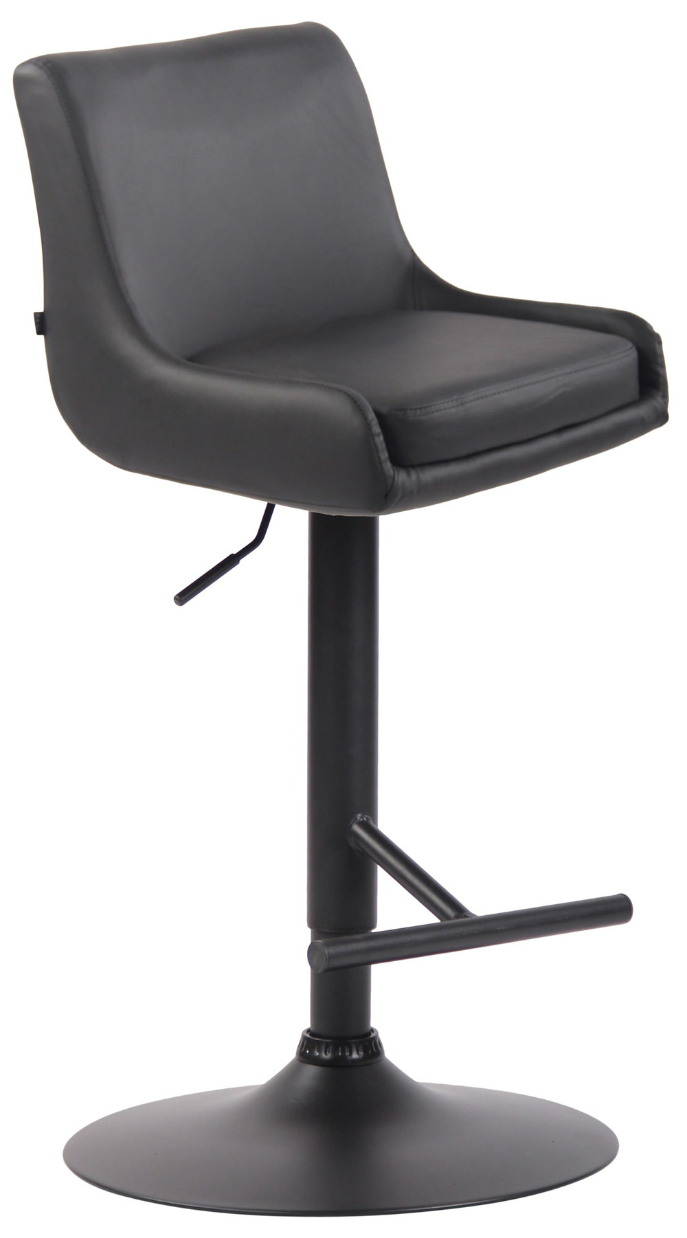 Tabouret de bar club simili cuir noir