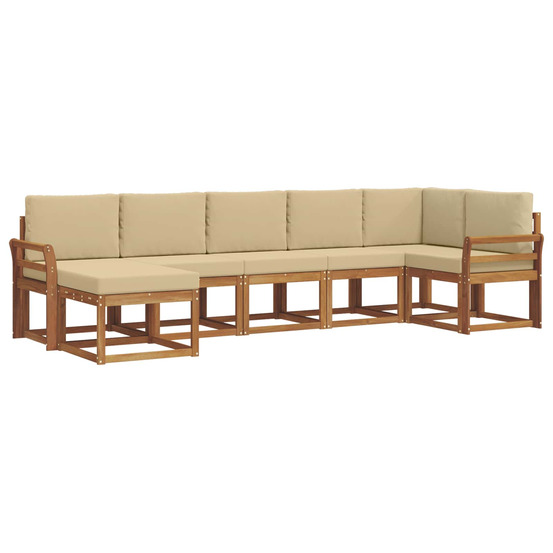 Ensemble de canapés d'extérieur 7 pcs naturel et beige