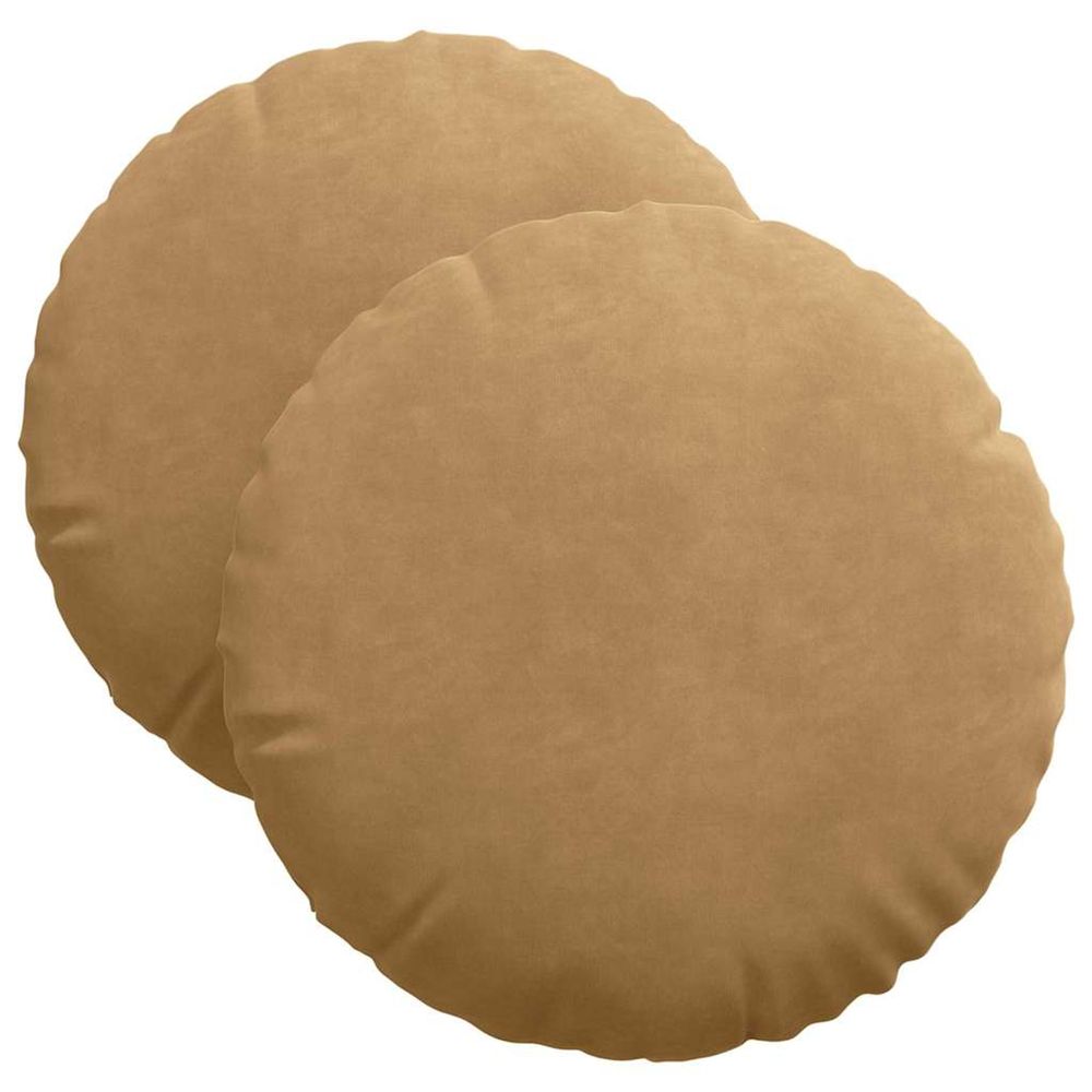 Coussins de siège 2 pcs marron ø 40 x 13 cm velours