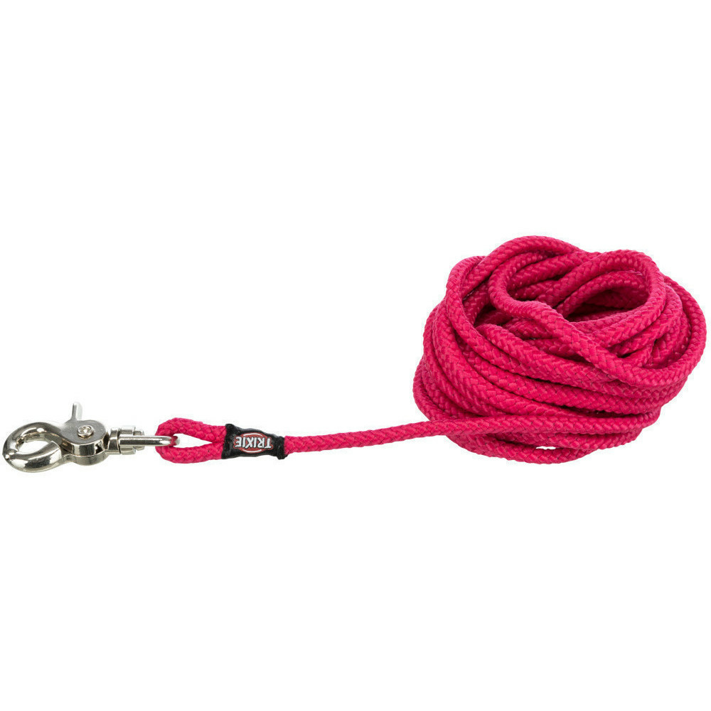 Laisse à pister, ø 6 mm x 5 m rose ronde sans dragonne, pour chien