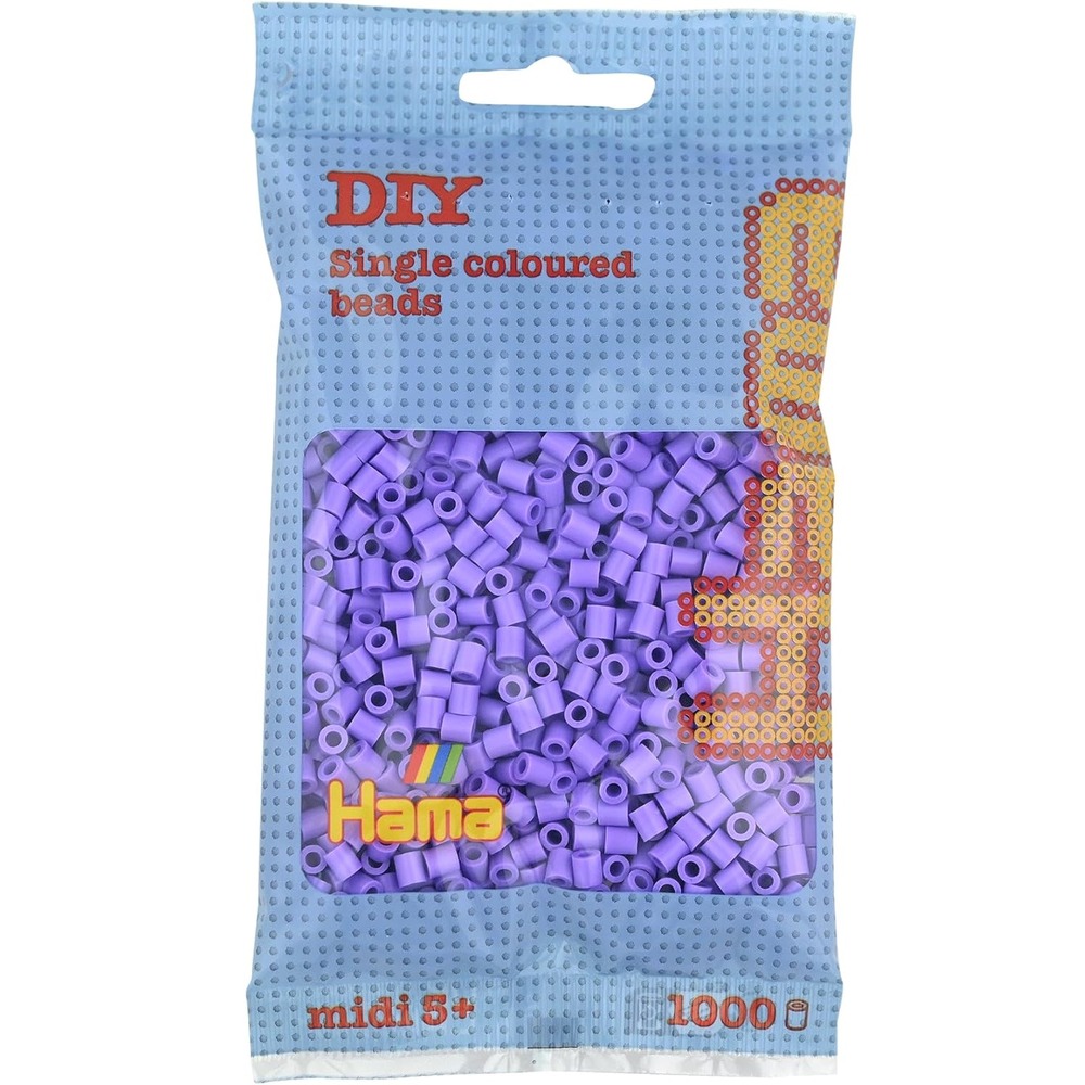 Sachet 1000 perles plastique midi violet pastel