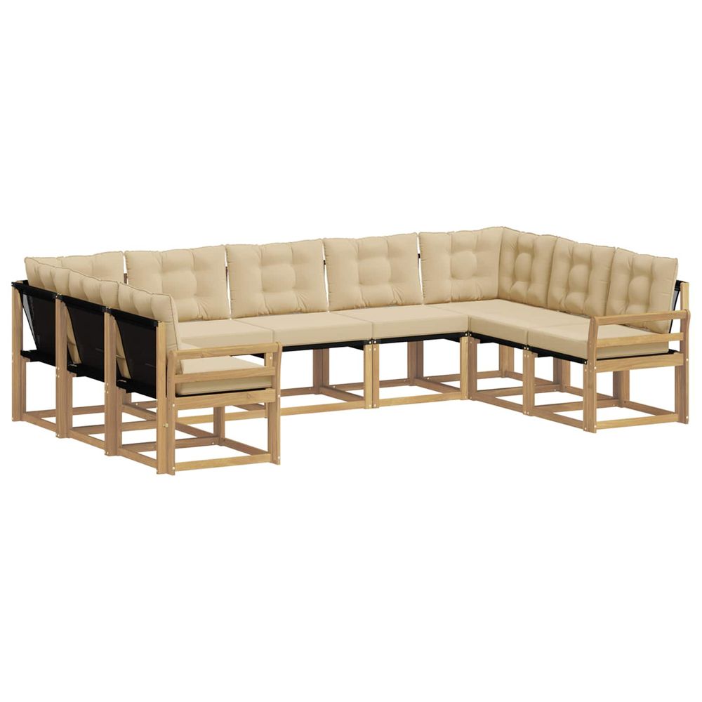 Ensemble de canapés d'extérieur 9 pc blanc et beige