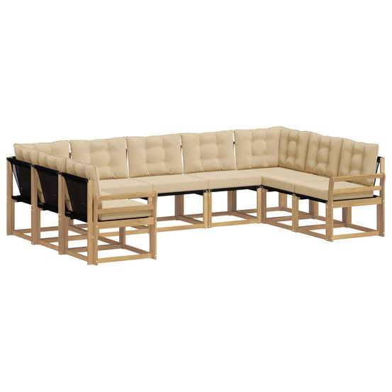 Ensemble de canapés d'extérieur 9 pc blanc et beige