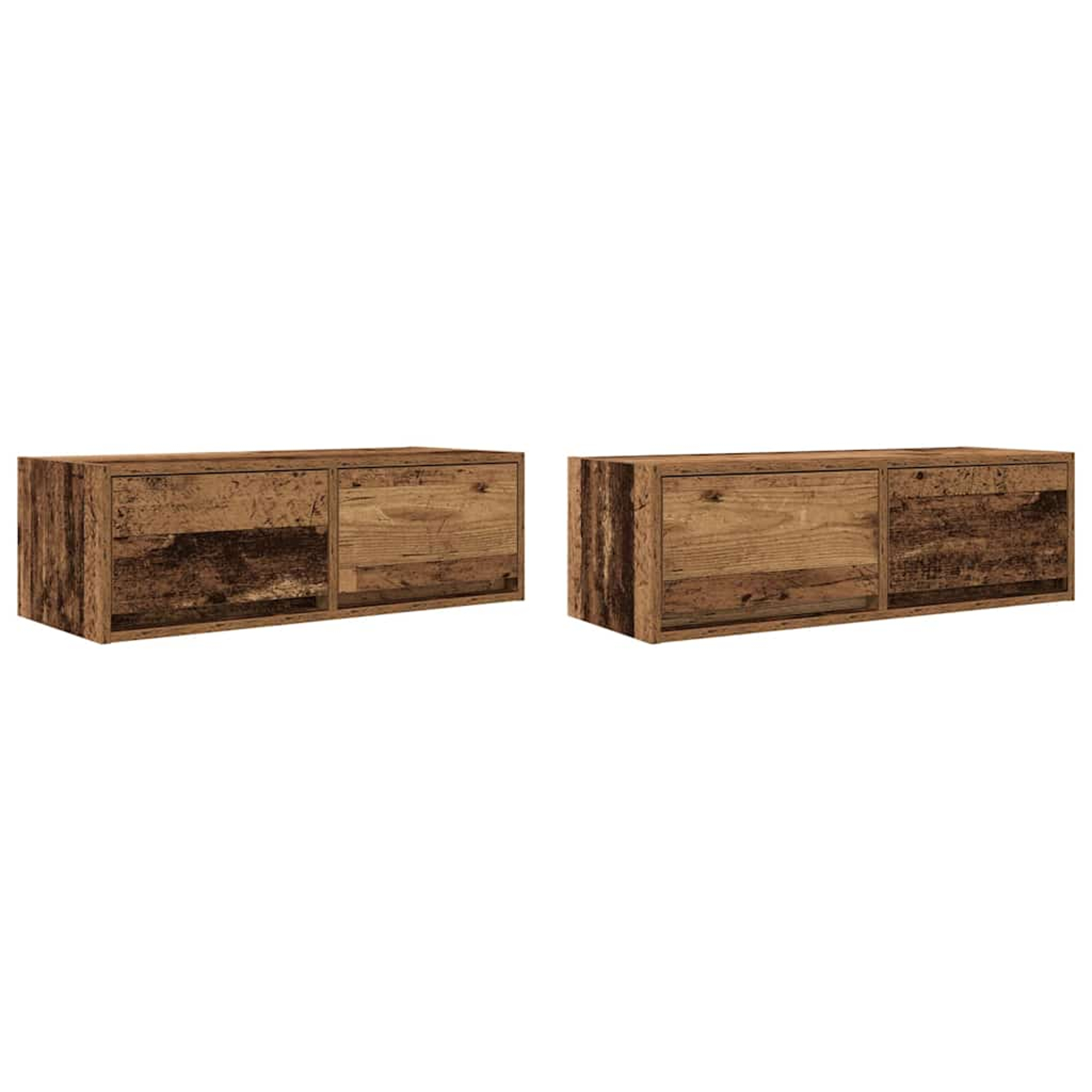 Meubles tv 2 pcs vieux bois 80x31x25,5 cm bois d'ingénierie
