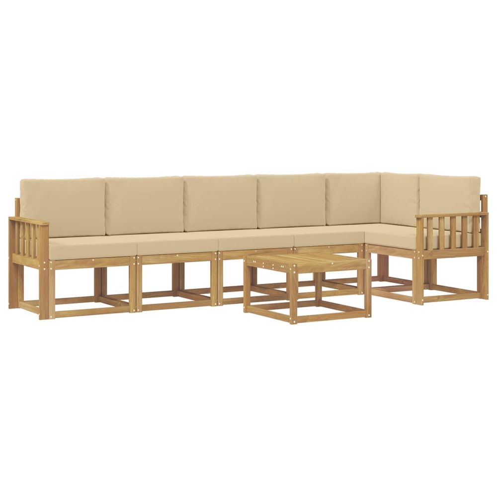 Ensemble de canapés d'extérieur 7 pc blanc et beige polyester