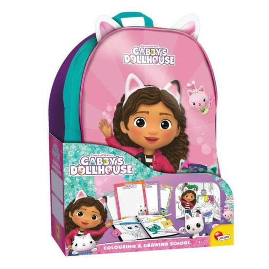 École de dessin - lisciani - gabby's dollhouse - sac a dos créatif - ardoises et autocollants - portable et pratique