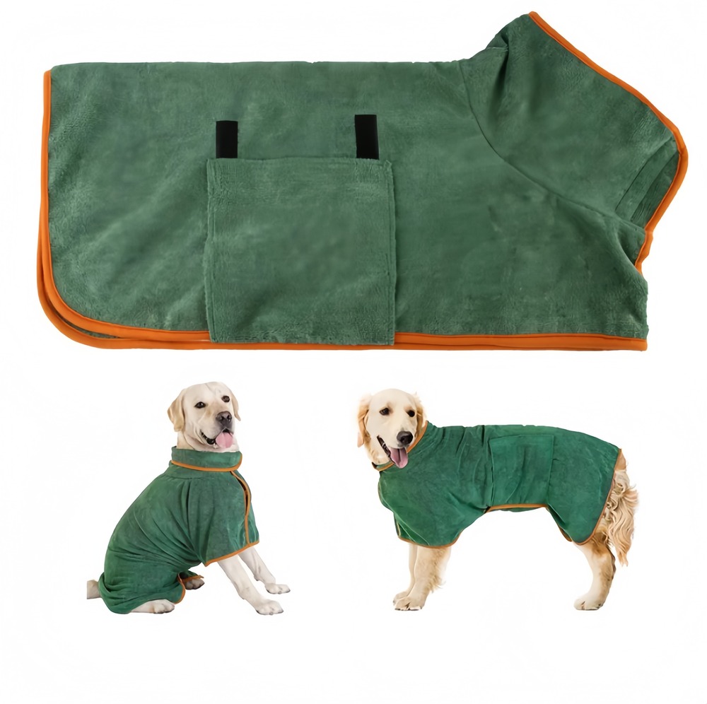Serviette de bain en microfibre absorbante pour chiens peignoir de séchage convient pour 7 à 14 kg
