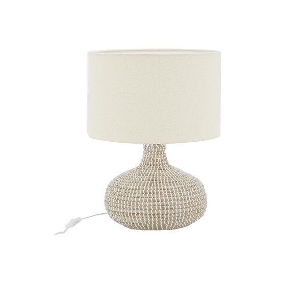 Lampe de chevet en jonc naturel boule