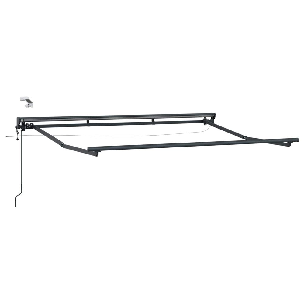 Cadre de store électrique avec led anthracite 3 x 2 m aluminium
