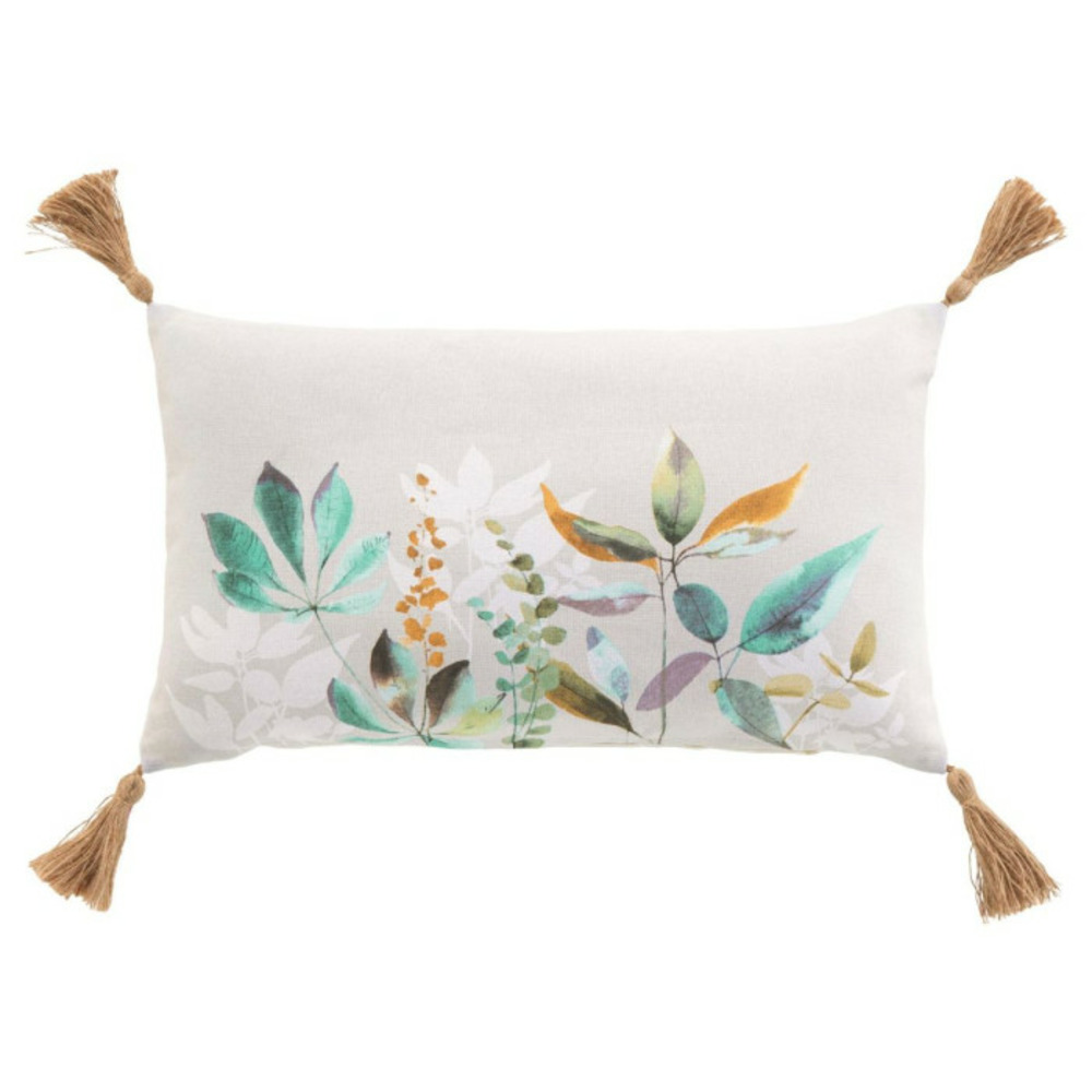 Coussin déco à pompons 