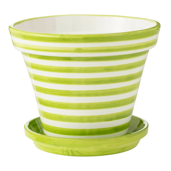 Pot avec soucoupe en céramique