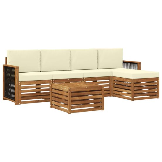 Ensemble de canapés d'extérieur 6 pc naturel et crème