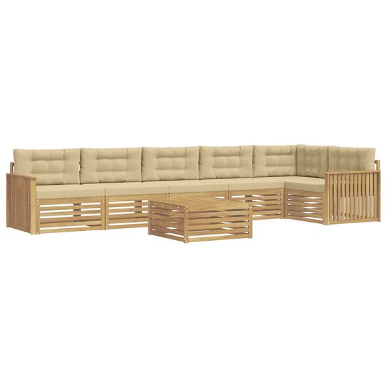 Ensemble de canapés d'extérieur 7 pc blanc et beige polyester