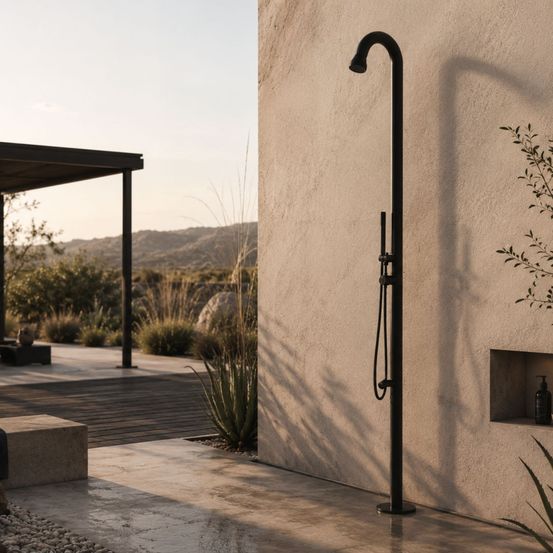 Douche en acier inoxydable 316l pour usage exterieur sined bosa nera