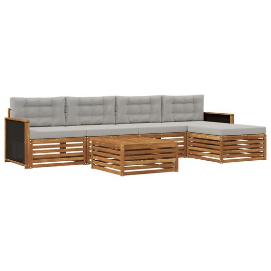 Ensemble de canapés d'extérieur 6 pc naturel et gris clair
