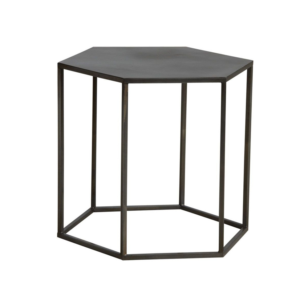 Table d'appoint hexagonale en métal