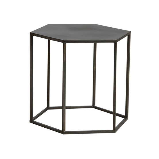 Table d'appoint hexagonale en métal