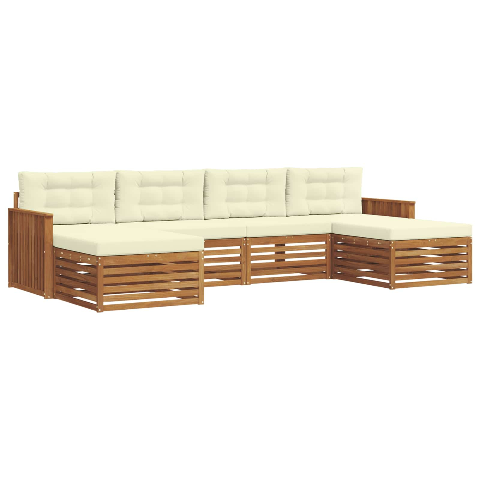 Ensembles de canapés avec coussin 6 pcs naturel et crème