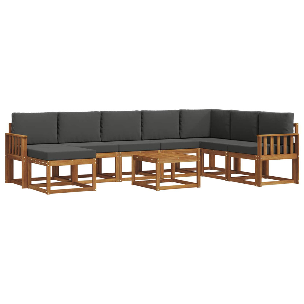 Ensemble de canapés d'extérieur 9 pcs naturel et anthracite