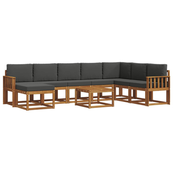 Ensemble de canapés d'extérieur 9 pcs naturel et anthracite