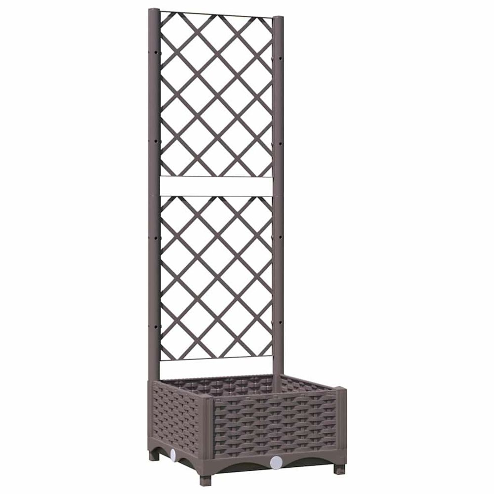 Jardinière d'extérieur avec treillis marron 40x40x121,5 cm pp
