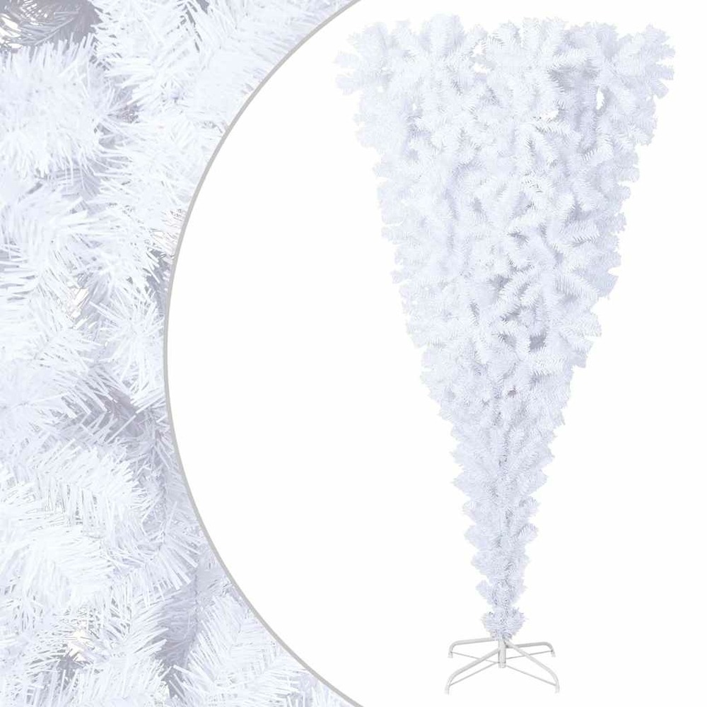 Sapin de noël artificiel renversé avec support blanc 180 cm