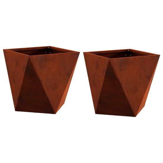 Jardinière d'extérieur 2 pcs rouillé 30 x 30 x 30 cm