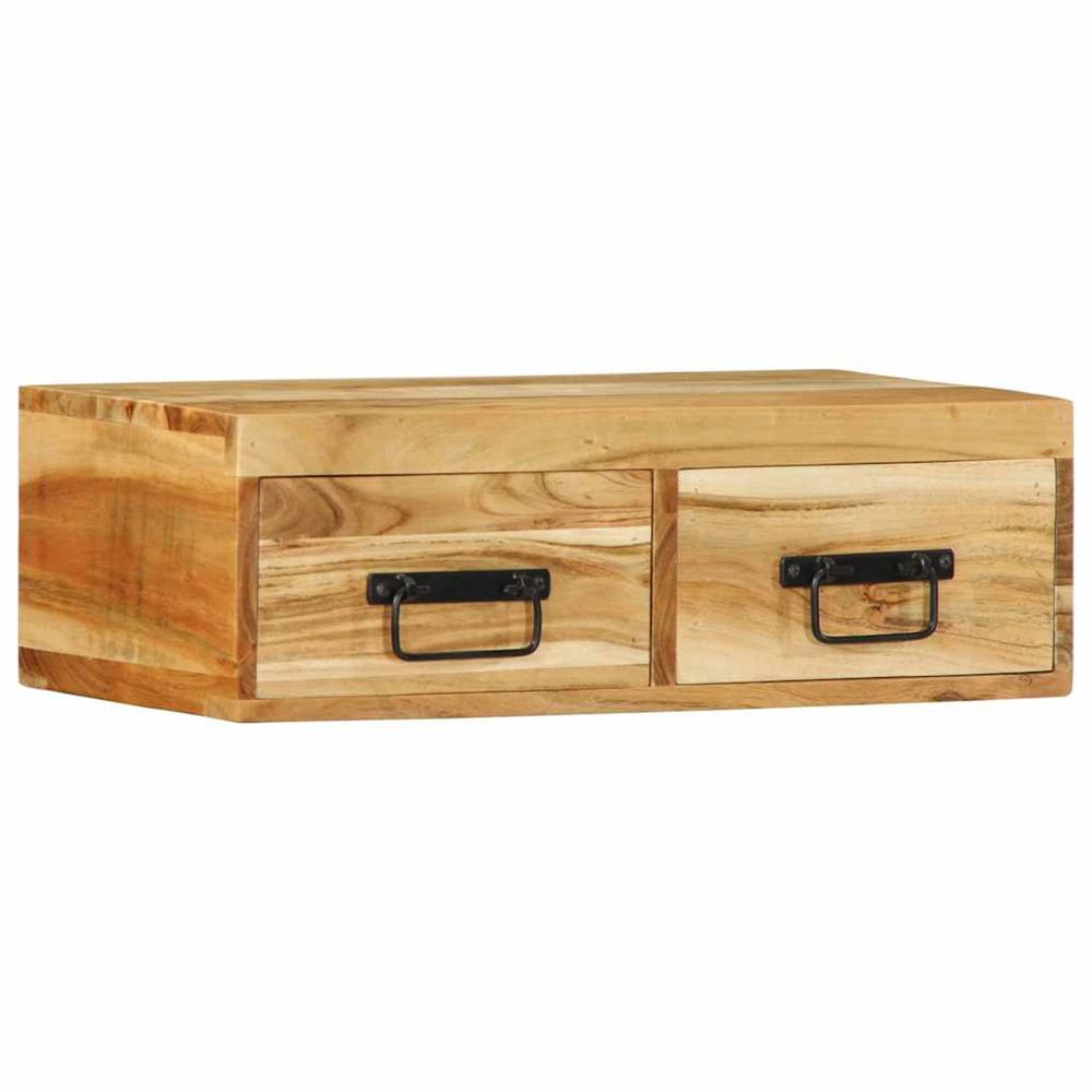 Meuble tv mural 60x30x19 cm bois massif d'acacia