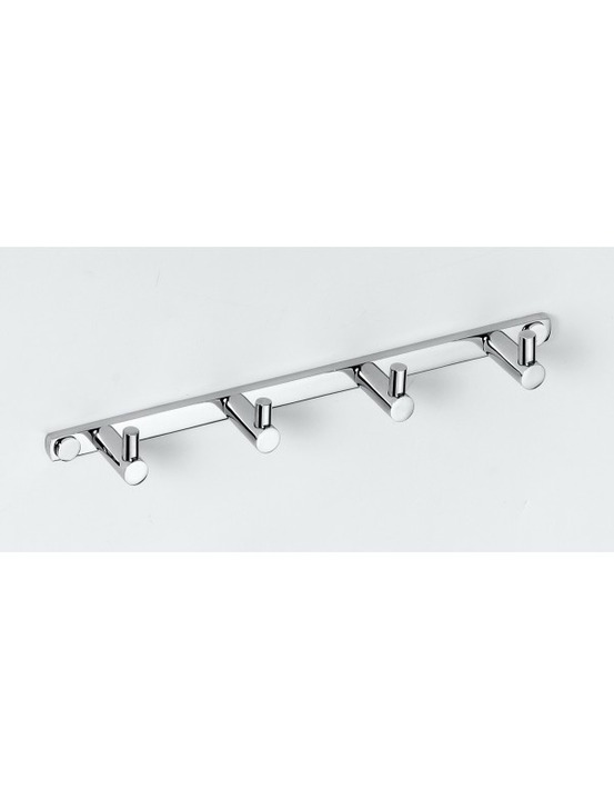 Patère quadruple omega laiton chromé 27x4x2,5 cm