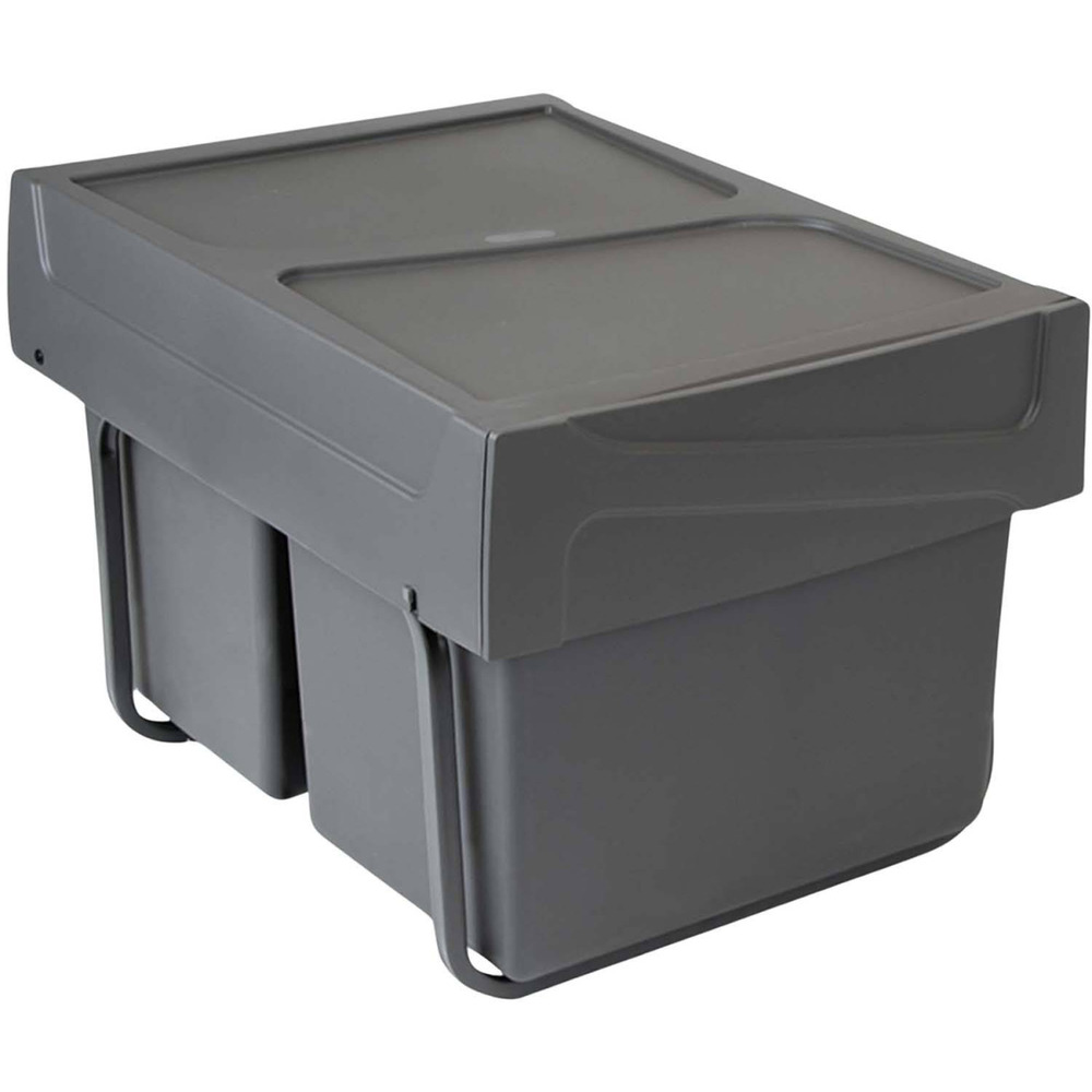 Poubelle de recyclage pour la cuisine 2 bacs de 15 litres cook