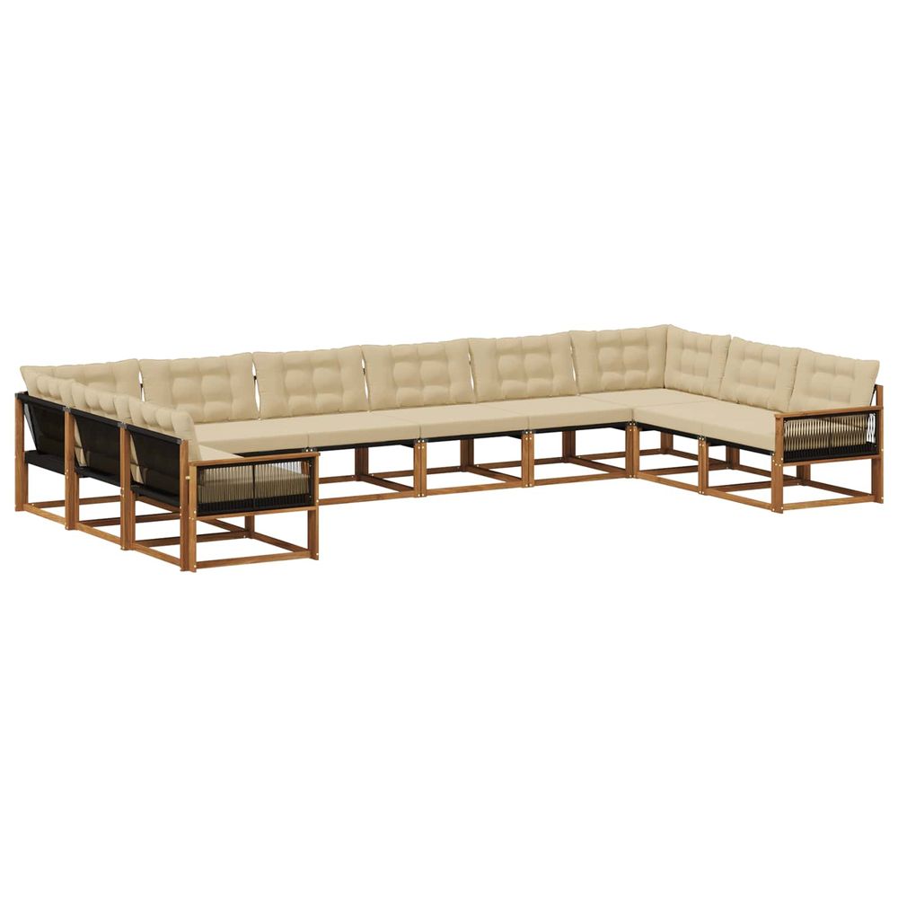 Ensemble de canapés d'extérieur 10 pc naturel et beige