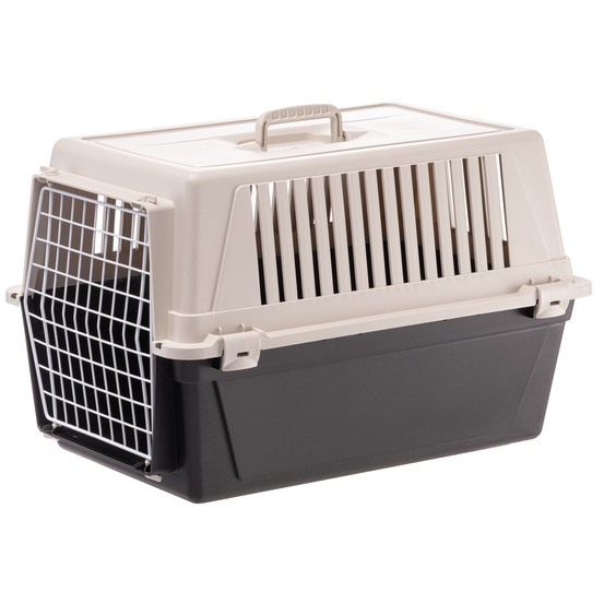 Ferplast caisse de transport chat, cage de transport pour chiens petits moyens et chats jusqu'à 15 kg, porte en fer plastifié,
