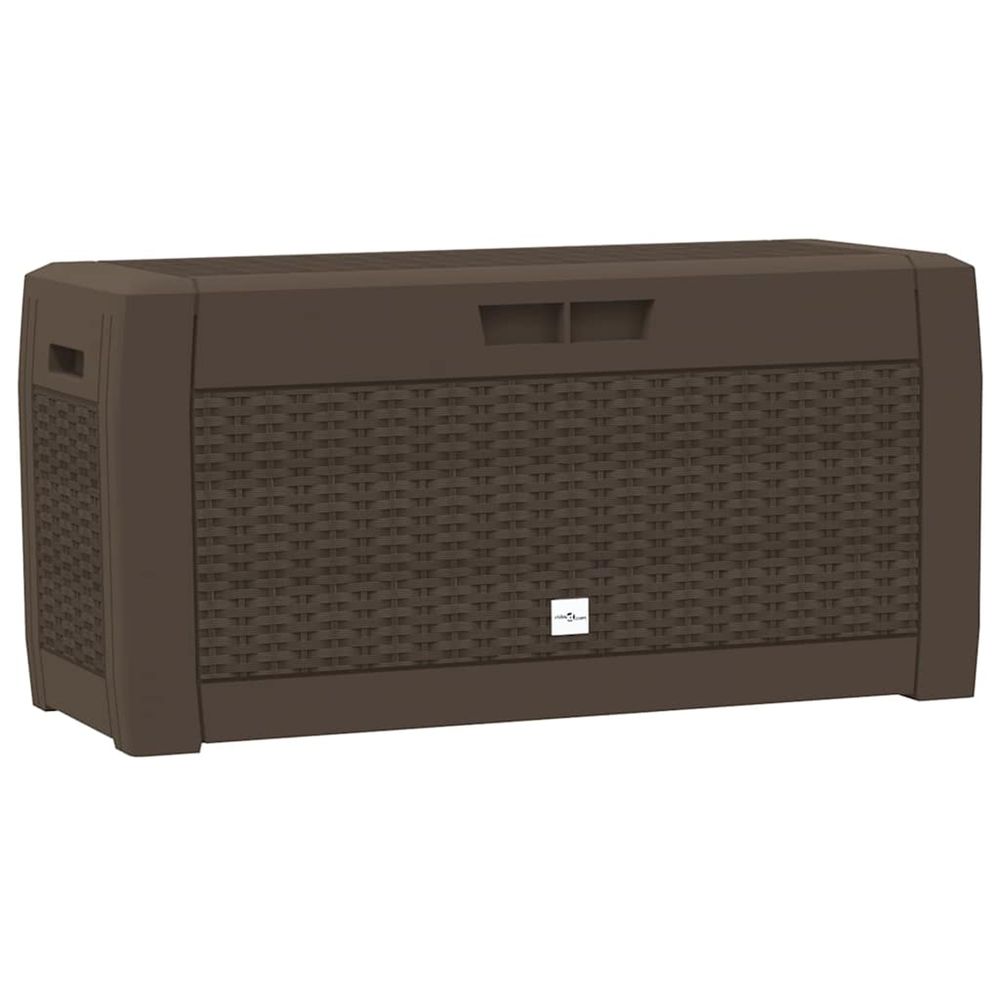 Boîte de stockage de jardin marron 119x48x60 cm polypropylène