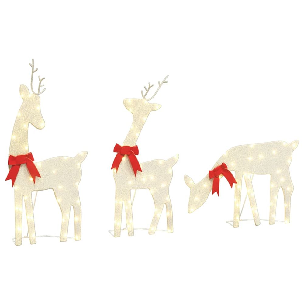 Décoration de noël renne 3 pcs 90 led blanc chaud