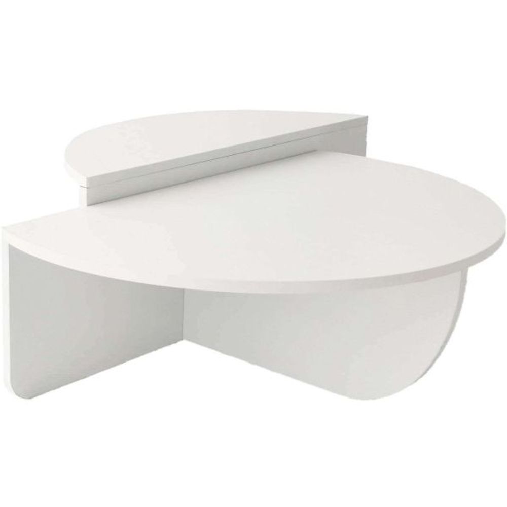 Table basse en aggloméré podium blanc
