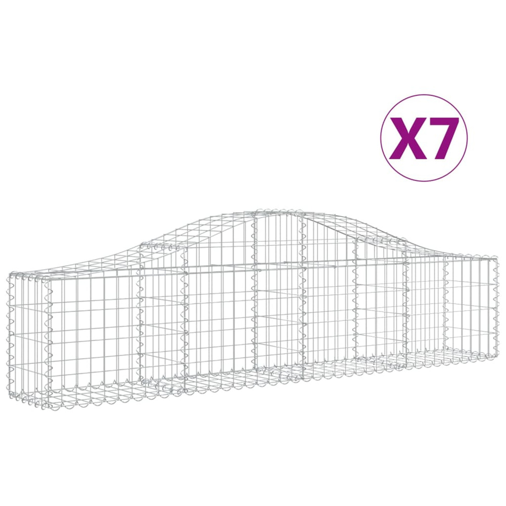 Paniers à gabions arqués 7 pcs 200x30x40/60 cm fer galvanisé