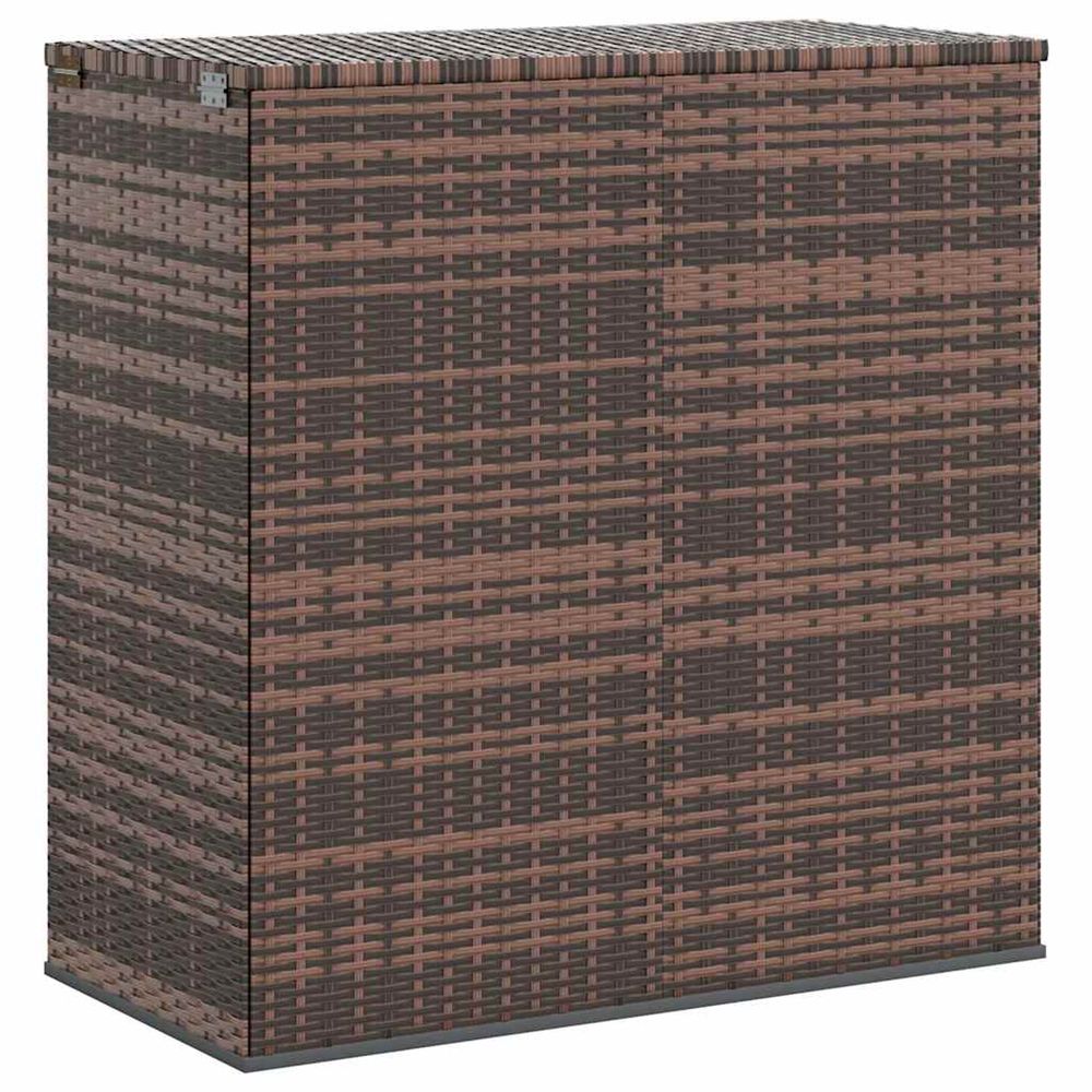 Boîte à coussins de jardin résine tressée 100x49x103,5cm marron