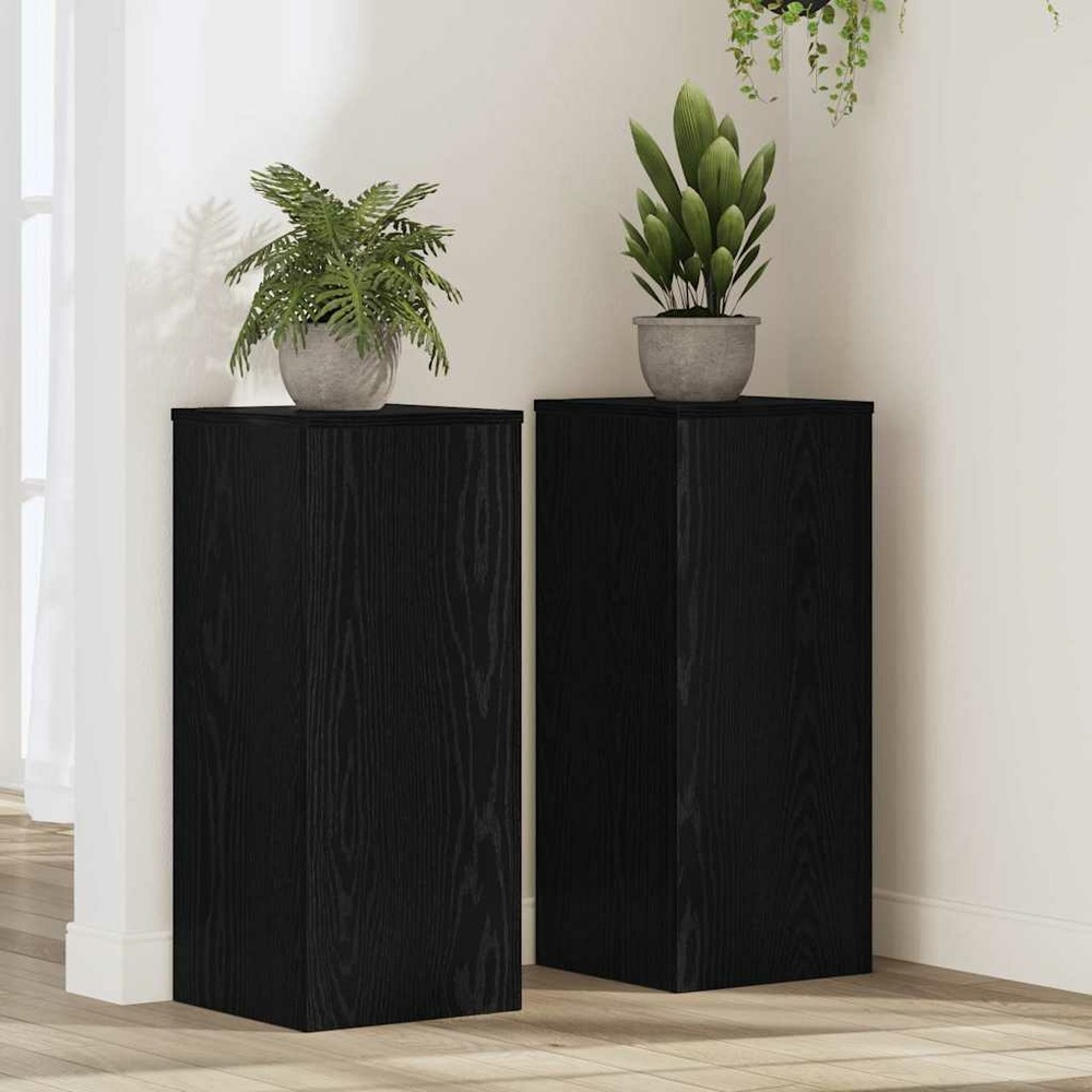Support de plante 2 pcs chêne noir 30 x 30 x 70 cm