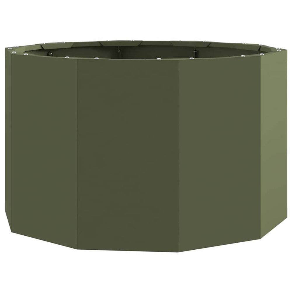 Jardinière d'extérieur vert olive 60 x 60 x 35 cm acier
