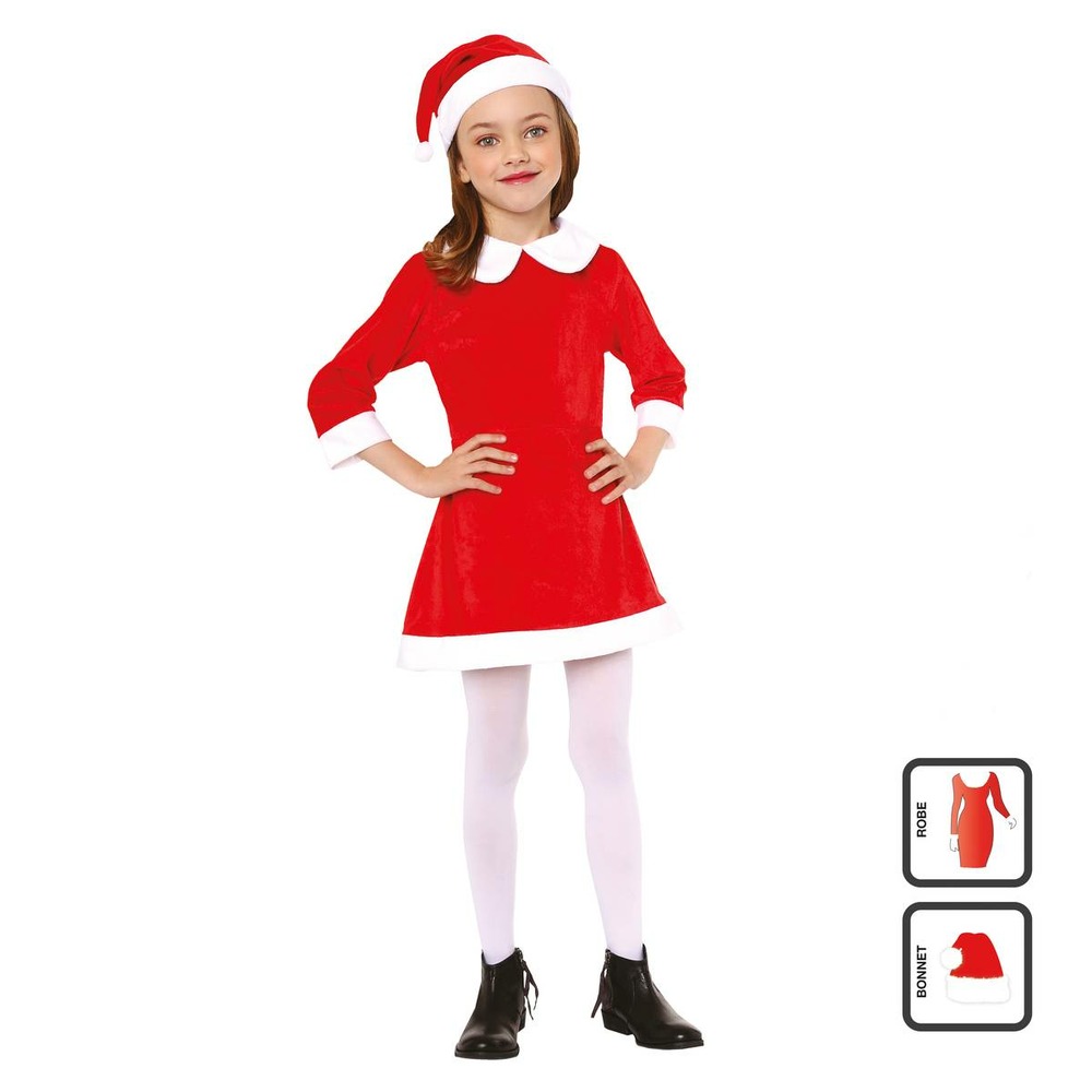 Déguisement enfant père noël fille 4-6/6-8ans