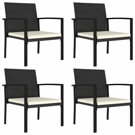 Chaises à manger de jardin lot de 4 résine tressée noir
