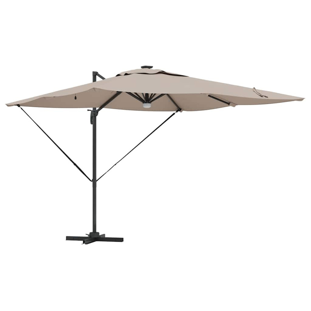 Parasol roma taupe 286 x 284 x 270 cm aluminium et polyester