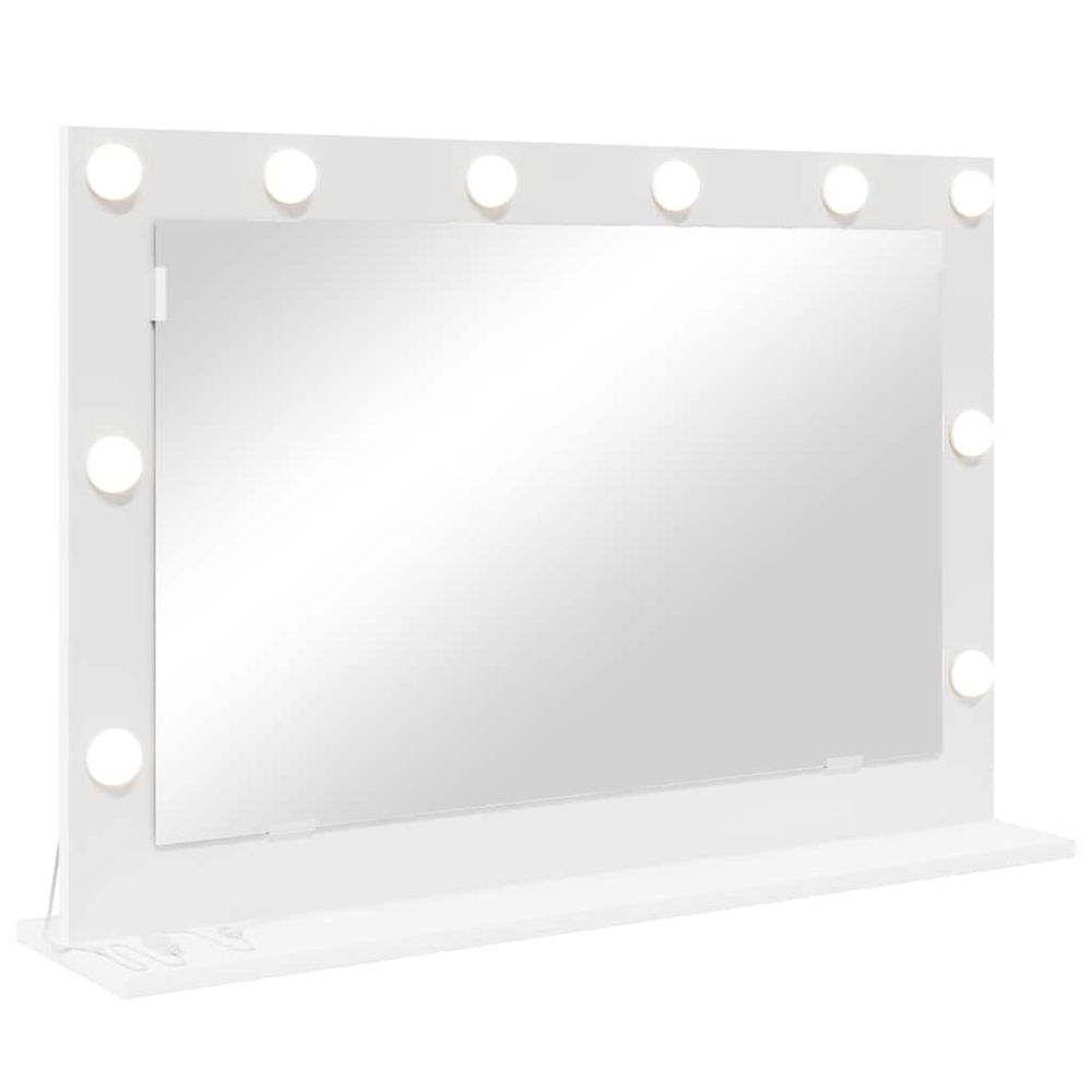 Miroir de vanité blanc 80 x 15 x 18 cm verre et bois composite