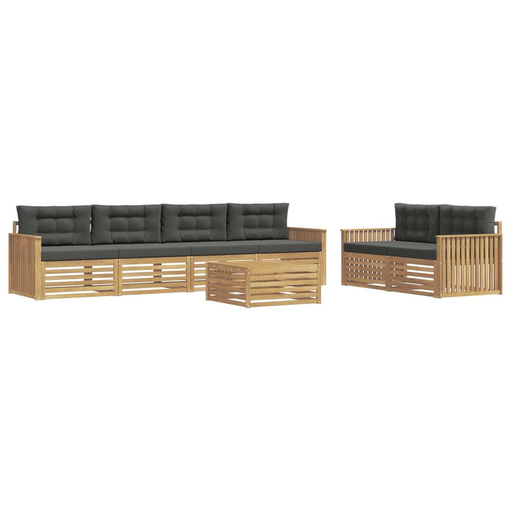 Ensemble de canapés d'extérieur 7 pc blanc et anthracite