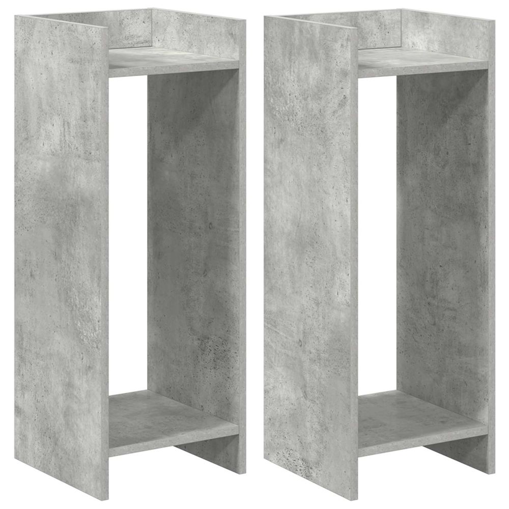 Support de plante 2 pièces gris béton 30 x 30 x 80 cm