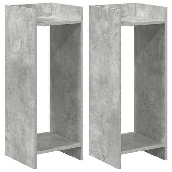 Support de plante 2 pièces gris béton 30 x 30 x 80 cm