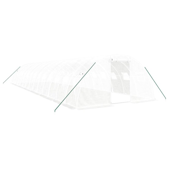 Serre avec cadre en acier blanc 56 m² 14x4x2 m