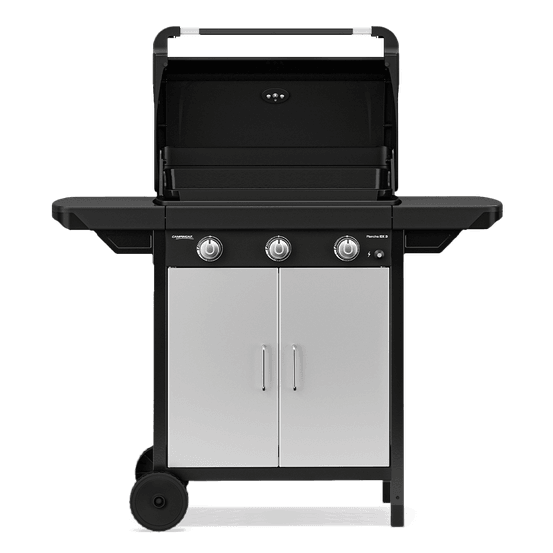 Plancha à gaz sur chariot ex 3 avec couvercle de cuisson