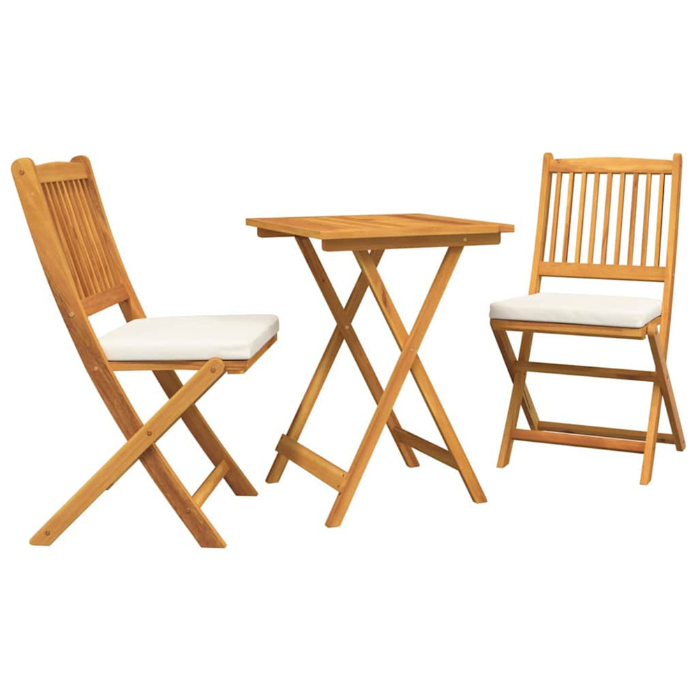 Ensemble bistro de jardin 3 pcs marron bois d'acacia massif